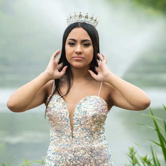 SEQUIN EMBELLISHED LONG GOWN - Picture 3 of 7